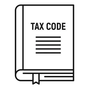 Tax code book icon, outline style 스톡 일러스트