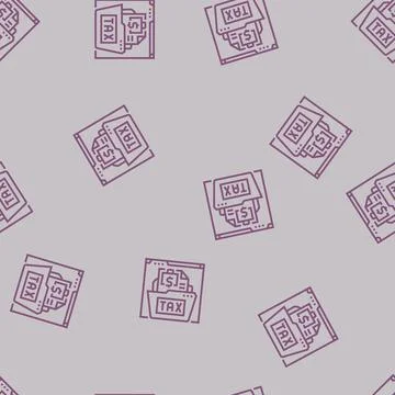 Tax compliance line seamless pattern Illustrazione stock