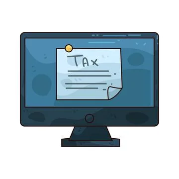 Tax Computer illustration 스톡 일러스트
