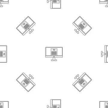 Tax by computer pattern seamless イラスト素材