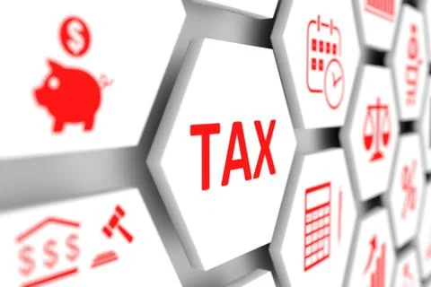 TAX concept cell blurred background 3d illustration Stock Illustration