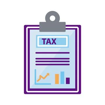 Tax with data document Illustrazione stock