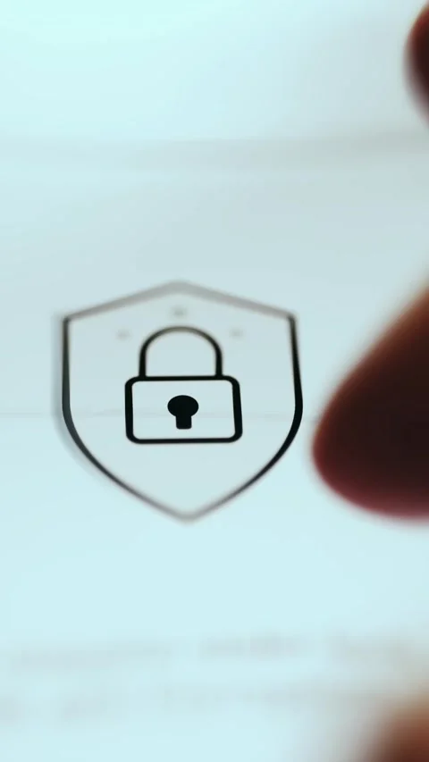 Tax Data Security Shield and Padlock Icon Stock Footage 337887323