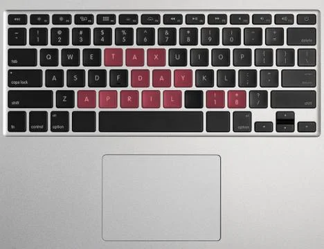 Tax Day concept using computer keyboard Stock Photos