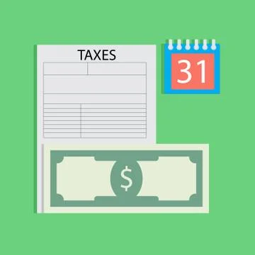 Tax day flat Stock Illustration