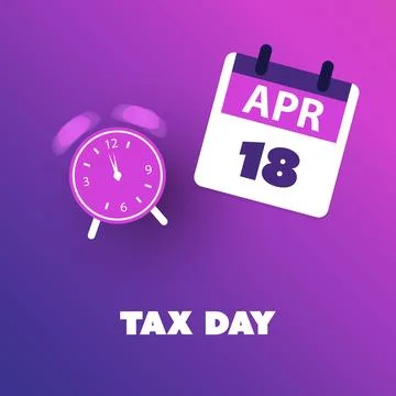 Tax Day Reminder Concept for Web Design - USA Tax Deadline Due Date for IRS.. Stock Illustration