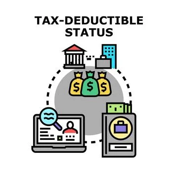 Tax deductible status vector concept. Finance and business income money leg.. Stock Illustration