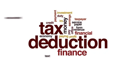 Tax deduction animated word cloud, text design animation. Stock Footage 71473001
