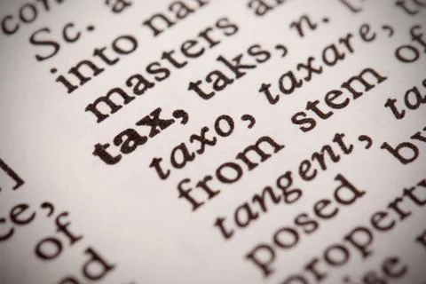 Tax defined Stock Photos