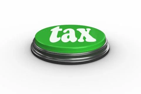 Tax on digitally generated green push button Stock Illustration