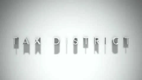 Tax district 3D title animation white text on a white background Vídeo Stock 299759249