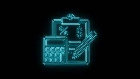 Tax document calculation icon Stock Footage 341454703