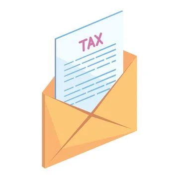 Tax document in envelope Illustrazione stock
