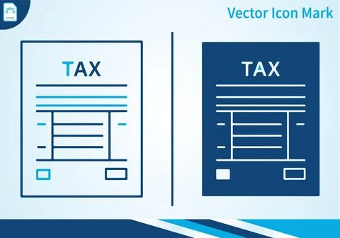 Tax document flat and outline icon. Stock Illustration