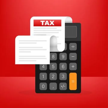 Tax document in flat style. Flat vector illustration. Online tax payment. Stock Illustration