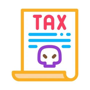Tax document icon vector outline illustration 스톡 일러스트