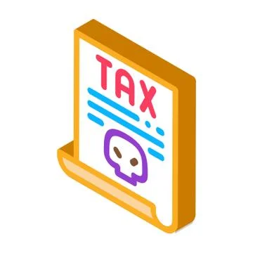 Tax document isometric icon vector illustration イラスト素材