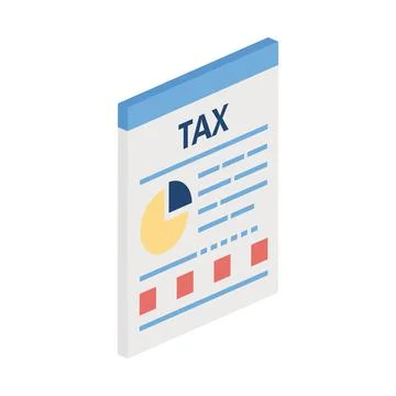 Tax document isometric Stock Illustration