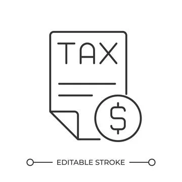 Tax document linear icon Illustrazione stock