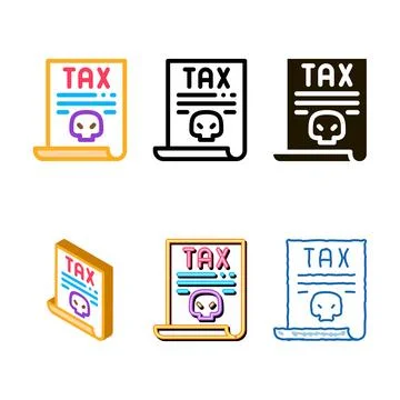 Tax document multipack icon vector outline Stock Illustration