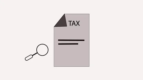 Tax document stack illustration. Clean abstract design with focus on TAX te.. Stock Footage 308095480