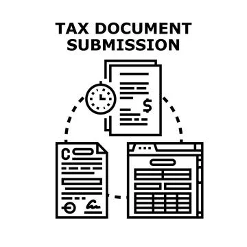 Tax document submission process and deadline concept Stock Illustration