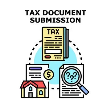 Tax document submission process concept Stock Illustration