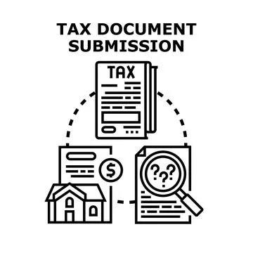 Tax document submission process concept Stock Illustration