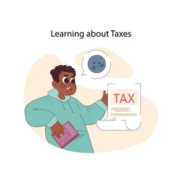 Tax Education concept. Flat vector illustration Illustrazione stock