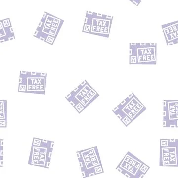 Tax exemption glyph vector seamless pattern Stock Illustration