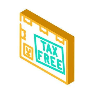 Tax exemption isometric icon vector illustration Stock Illustration