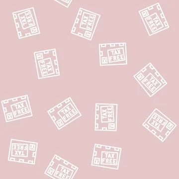 Tax exemption line vector seamless pattern 库存插图