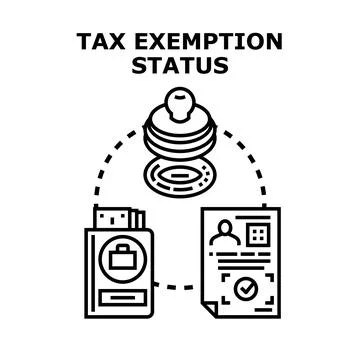 Tax exemption status concept with documents stamp icon Stockillustratie