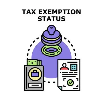 Tax exemption status concept with documents stamp icon Stockillustratie