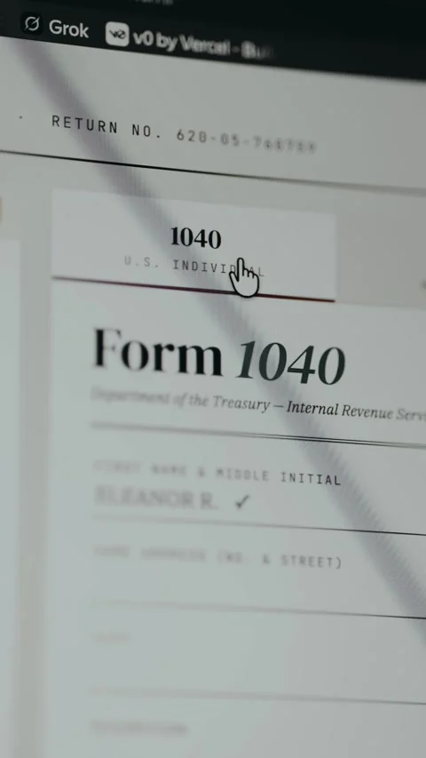 Tax Form 1040 being filled out Stock Footage 333446980
