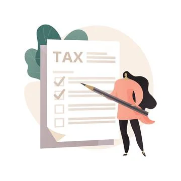 Tax form abstract concept vector illustration. Stock Illustration