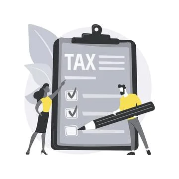 Tax form abstract concept vector illustration. Stock Illustration