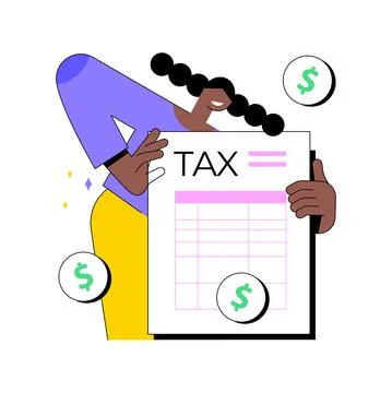 Tax form abstract concept vector illustration. Stock Illustration