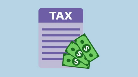 Tax form and us dollar for financial reports 2d Animation with Alpha Matte Stock Footage 335340994