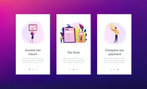 Tax form app interface template. Stockillustratie