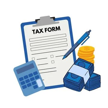 Tax form Calculation Concept Illustrazione stock