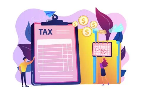 Tax form concept vector illustration. Stock Illustration