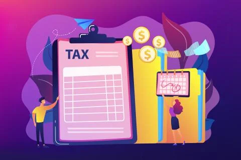 Tax form concept vector illustration. Stock Illustration