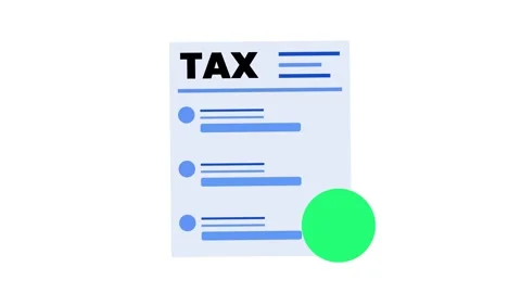 Tax form document with green checkmark animation isolated on white background Stock Footage 338170837