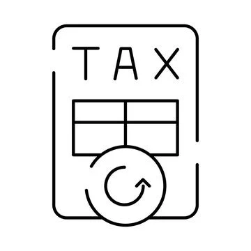 Tax form refresh and return process icon Stockillustratie