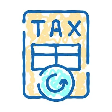 Tax form return processing or refund icon Stock Illustration