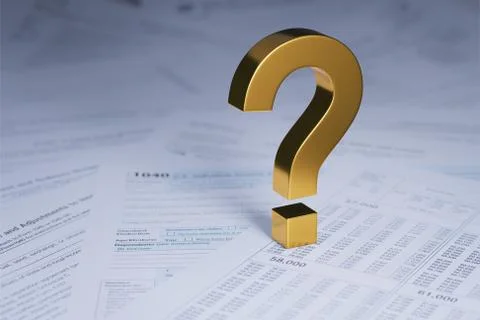 Tax Forms and A Big Question Illustrazione stock