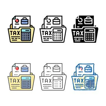 Tax forms compliance business process color icon vector Stock Illustration