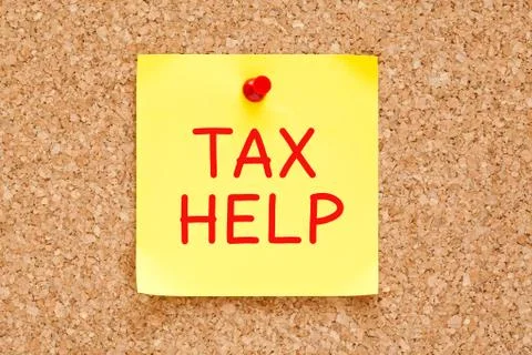 Tax Help Sticky Note 스톡 사진