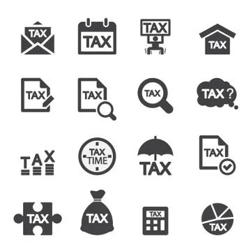 Tax icon set Illustrazione stock